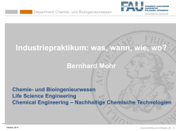 Industriepraktikum: was, wann, wie, wo? - Institut f&uuml;r Chemie- und