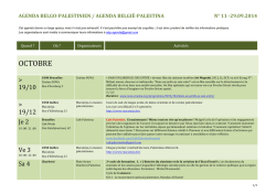 Agenda belgo-palestinien n°11 - Comité pour une Paix Juste au