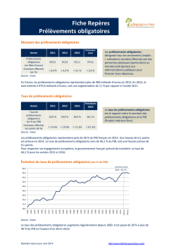 Fiche Rep&egrave;res Pr&eacute;l&egrave;vements obligatoires