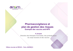 8ème journée du REIVAC_Pharmacologie et PGR - ANSM