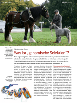 Was ist „genomische Selektion“?