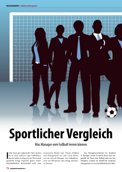 Was Manager vom Fußball lernen können - Niederrhein Manager