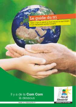 Le guide du tri - Communauté de communes du Pays de Ribeauvillé