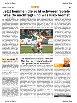 Jetzt kommen die echt schweren Spiele Was Co nachfragt - svz.at