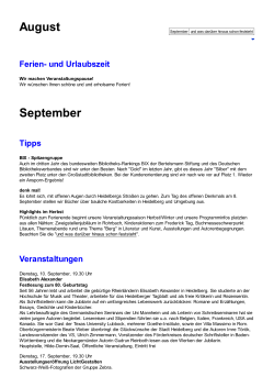 August, September - Stadtbücherei Heidelberg