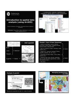 Introduction to spatial data analysis (using ArcGIS)