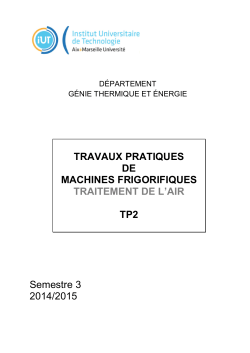 TRAVAUX PRATIQUES DE MACHINES FRIGORIFIQUES