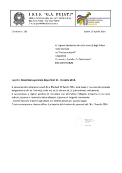 Ricevimento Generale Aprile 2014