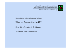 Was ist Semantische IT? - Universität Bamberg