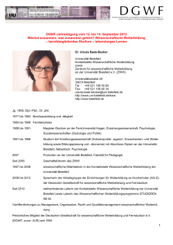 Dr. Ursula Bade-Becker - DGWF