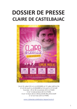 DOSSIER DE PRESSE - Claire de Castelbajac