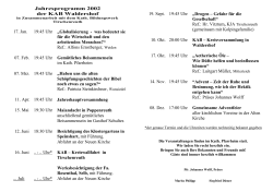 Jahresprogramm 2002 der KAB Waldershof 17. Jan. 19:45 Uhr