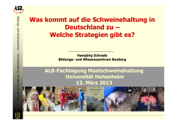 Was kommt auf die Schweinehaltung in Deutschland zu – Welche