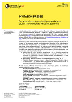 Madame, Monsieur, - Université de Lorraine