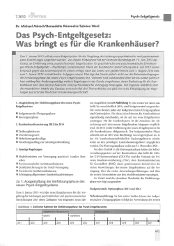 Das Psych-Entgeltgesetz: Was bringt es für die Krankenhäuser?