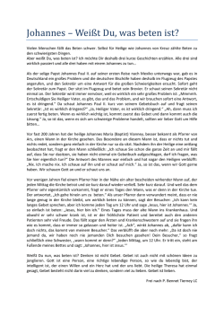 Johannes &ndash; Wei&szlig;t Du, was beten ist? - Familienvesper