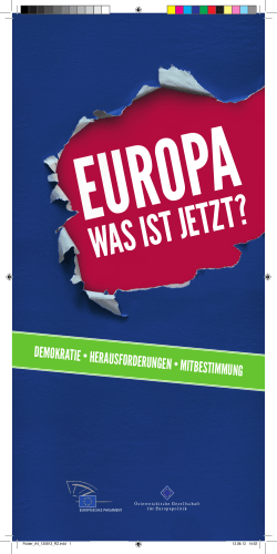 WAS IST JETZT? - Österreichische Gesellschaft für Europapolitik