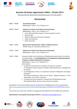 Journ&eacute;e du Jeune Apprenant &agrave; Sibiu - 18 juin 2014