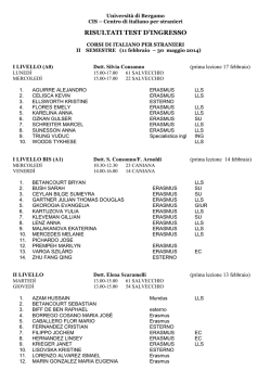 RisultatiTESTingresso 2013_2014 II semestre