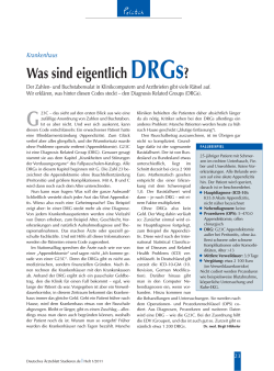 Was sind eigentlich DRGs? - Deutsches Ärzteblatt