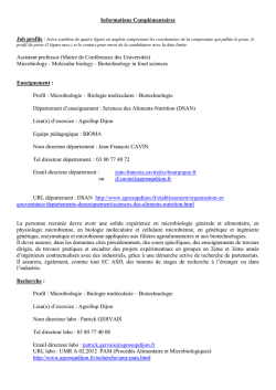 profil de poste - Agrosup Dijon