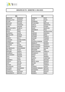 GROUPES DE TD - SEMESTRE 3- 2014-2015