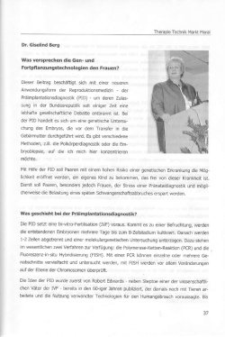 Dr. Giselind Berg Was versprechen die Gen- und