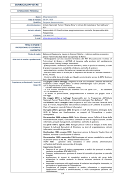 MODELLO PER IL CURRICULUM VITAE