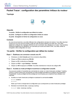 Packet Tracer : configuration des param&egrave;tres initiaux du routeur
