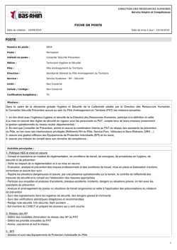 FICHE DE POSTE - Conseil G&eacute;n&eacute;ral du Bas-Rhin