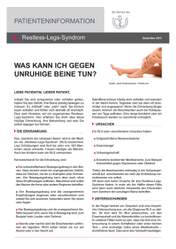 Was kan ich gegen unruhige Beine tun?