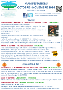 Octobre - Novembre 2014 - Office de Tourisme de Beuzeville
