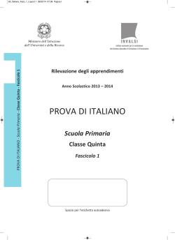 Prova di Italiano classe V primaria - Fascicolo 1