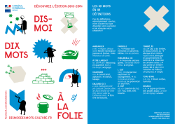 Dis-moi dix mots - Ministère de la Culture et de la Communication