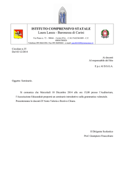 Circolare n. 35 - Istituto Comprensivo Statale Laura Lanza