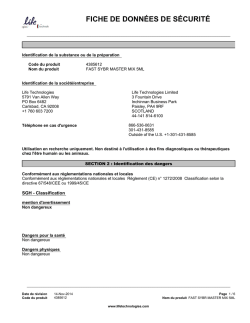 fiche de donn&eacute;es de s&eacute;curit&eacute;