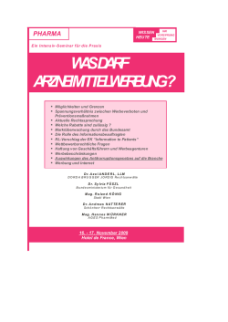 WAS DARF ARZNEIMITTELWERBUNG ? - Dorda Brugger & Jordis