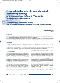 Prove valutative e circuiti interlaboratorio (Proficiency Testing)