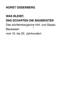 HORST OSSENBERG WAS BLEIBT, DAS - Dandelon.com