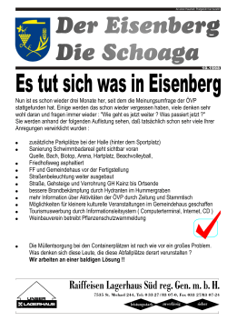 Es tut sich was in Eisenberg - Gemeinde Deutsch Schützen Eisenberg