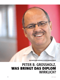 Peter B. Grossholz, wAS BRINGT DAS DIPLOM wirklich? - Hotelier