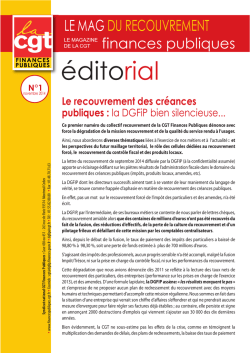 "le MAG du recouvrement" n°1 - Syndicat CGT des Finances