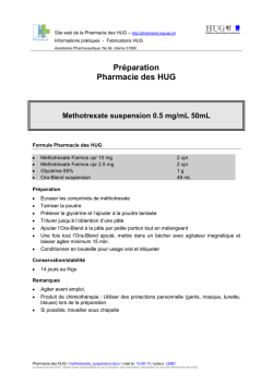 m&eacute;thotrexate, suspension 0.5 mg/mL