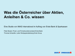 Was die Österreicher über Aktien, Anleihen & Co. wissen - Erste Group