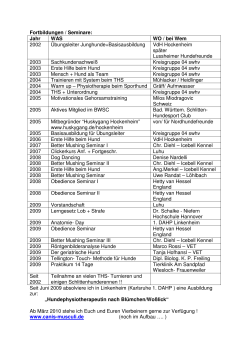 Fortbildungen / Seminare: Jahr WAS WO / bei Wem 2002