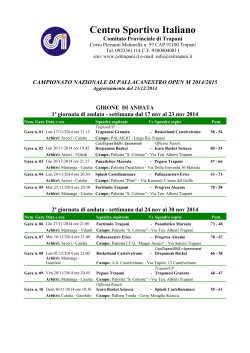 Calendario Basket Open M CSI 2014-2015