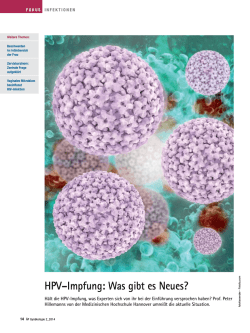 HPV&ndash;Impfung: Was gibt es Neues?