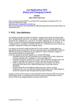 Les Applications PCC (Policy and Charging Control) 1 PCC