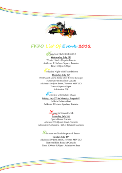 FKZO List Of Events 2012