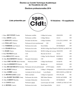 Liste - Sgen-CFDT Nord-Pas-de